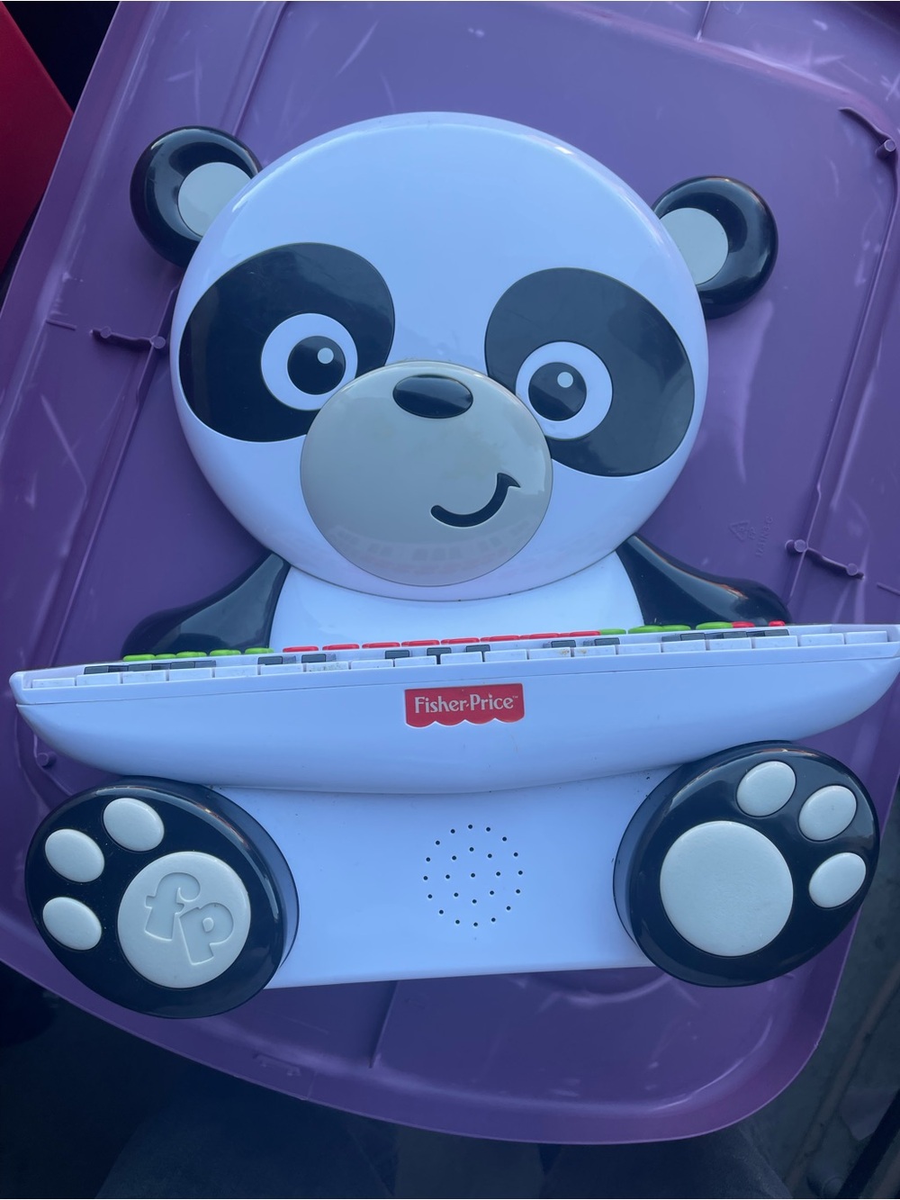 Fisher-Price Panda Musical Keyboard Toy - White, Black, Green, Red